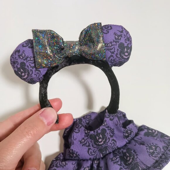Custom Disney Haunted Mansion Dress and Ears Made to fit Labubu - Picture 5 of 6